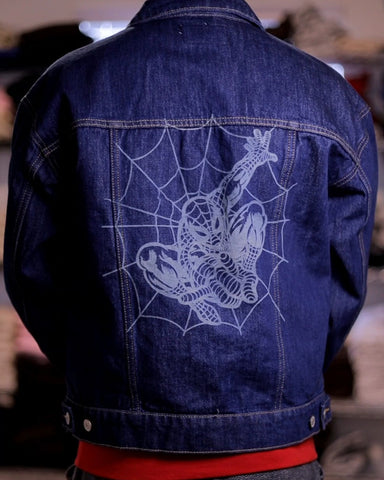 Spidey Laser Engraved Denim Jacket