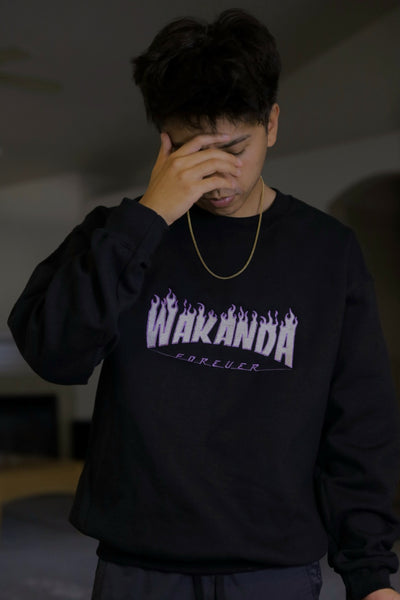 Wakanda Flames Embroidered Sweater