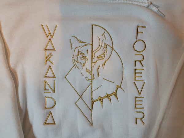 Gold Wakanda Forever Embroidered Sweater