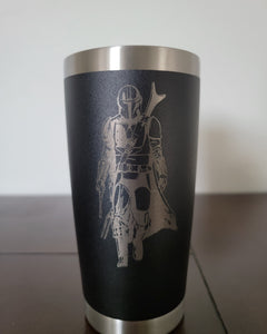 Custom Engraved 20oz Tumbler with Metal Straw